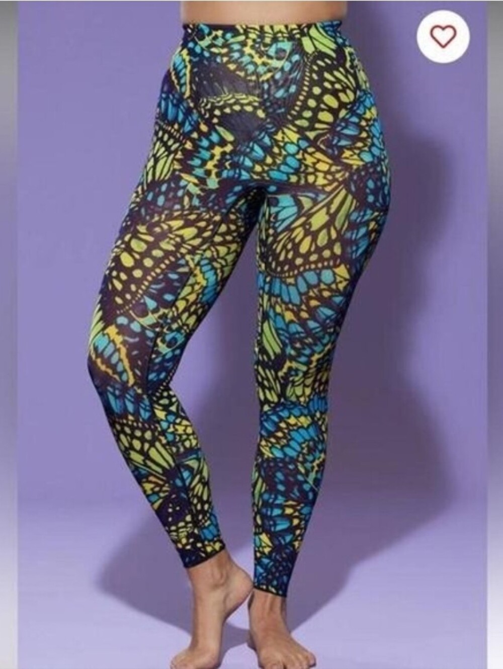 Yitty Butterfly Print Leggings - Blue & Yellow XL Never Worn